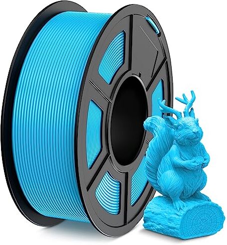 SUNLU Filamento PLA 1.75 mm, Avvolto in Modo Ordinato Filamento Stampante 3D PLA,Precisione dimensionale +/- 0.02 mm,Filamento 3D da 1 KG, per Maggior Parte delle Stampanti 3D,PLA Blu Cielo