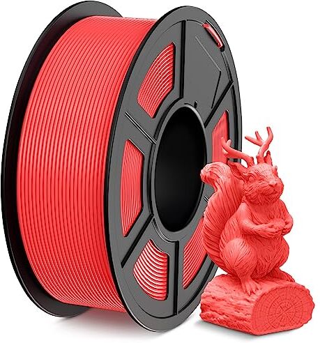 SUNLU Filamento PLA 1.75 mm, Avvolto in Modo Ordinato Filamento Stampante 3D PLA,Precisione dimensionale +/- 0.02 mm,Filamento 3D da 1 KG, per Maggior Parte delle Stampanti 3D, PLA Rosso Ciliegia