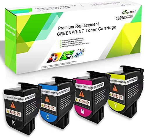 GREENPRINT Cartucce Toner Compatibili a 4 Colori CS317 CX317 CS417 CX417 CS517 CX517 Capacità Standard 3000 Pagine BK, 2300 Pagine CMY per Stampante Lexmark CS317dn CX317dn CS417dn CX417de CS517de CX517de