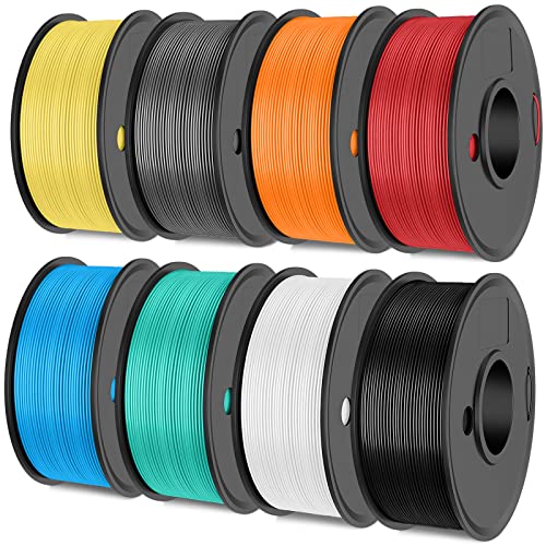 SUNLU 250g*8 PLA+ Filamento 1.75mm Stampante 3D, Precisione +/- 0.02mm, 8 Rotoli 0.25kg (Nero+Bianco+Grigio+Verde menta+Giallo limone+Arancio solare+Rosso ciliegia+Blu cielo)