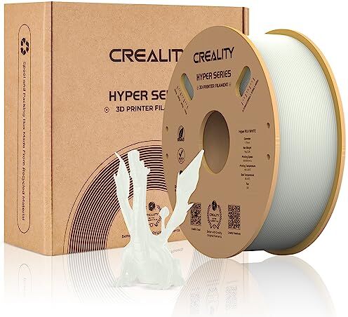 Creality ufficiale  Filamento PLA Hyper Series PLA Super Velocità di stampa 30-600 mm/s 1,75 mm Bobina da 1 kg, filamento per stampa 3D per stampanti 3D Bianco