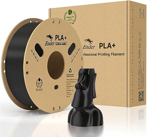 Creality Filamento ufficiale  PLA+, 1,75 mm PLA Plus PLA Pro, filamento per stampante 3D, più forte resistenza, precisione dimensionale +/- 0,02 mm, bobina di cartone da 1 kg (nero)