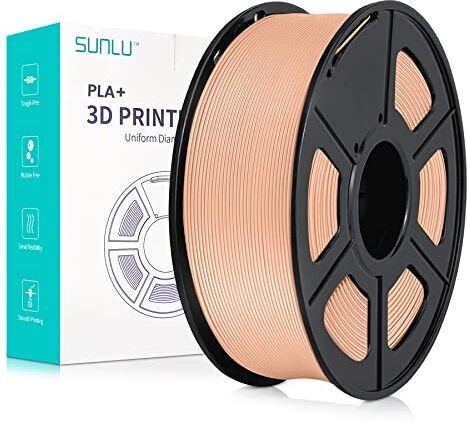 SUNLU Filamento PLA+ 1.75mm 1KG, Neatly Wound, Filamento per Stampante 3D PLA Plus, Filamento PLA Plus Resistente, Precisione Dimensionale +/- 0.02mm, Bobina da 1kg (2.2 Libbre) Beige