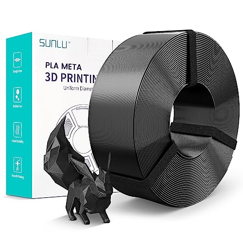 SUNLU Meta PLA Filamento Refill 1.75mm, Refill di Filamento PLA Meta senza Bobina per Stampante 3D, Design Ecologico, Stampa Veloce Meta PLA, Precisione Diametro +/- 0,02 mm, 1kg (2,2lb), Nero