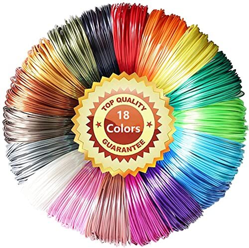 LELYFIT 3D Forming Pen Filament PLA 1,75 mm, 5 Metri Per Colore, 90 Metri in Totale, Adatto Alla Maggior Parte Delle Penne 3D E Delle Stampanti 3D Materiale Per Hobby Creativo (18 Colori)