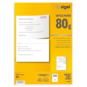 Carta multifunzionale Sigel LP202 Bianca - 80g, A4, perforato A5, 100 fogli Carta multifunzionale Sigel LP202 Bianca - 80g, A4, perforato A5, 100 fogli