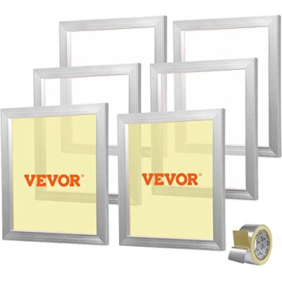 VEVOR Kit di Telaio per Stampa Serigrafica Lega di Alluminio 45,7 x 50,8cm 160 Maglie Pulizia Facile, Telaio Serigrafico 6 Pezzi per Macchina di Stampa Serigrafica Spessore 2,5cm Quantità Maglie 160 VEVOR Kit di Telaio per Stampa Serigrafica Lega di Alluminio 45,7 x 50,8cm 160 Maglie Pulizia Facile, Telaio Serigrafico 6 Pezzi per Macchina di Stampa Serigrafica Spessore 2,5cm Quantità Maglie 160