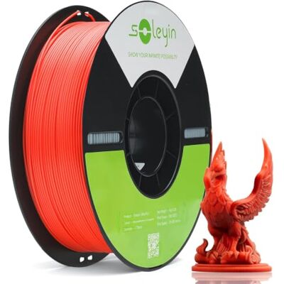 Creality Soleyin Ultra Filamento PLA 1.75mm Rosso per Stampante 3D, Velocità 300mm/s, Precisione +/-0.02mm, Raffreddamento Rapido, Bobina 1kg, per Serie Ender K1, K1C, K2 Pro/Plus Creality Soleyin Ultra Filamento PLA 1.75mm Rosso per Stampante 3D, Velocità 300mm/s, Precisione +/-0.02mm, Raffreddamento Rapido, Bobina 1kg, per Serie Ender K1, K1C, K2 Pro/Plus