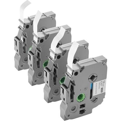 VEVOR Nastro per Etichette, 4 Pezzi, Ricariche per Etichettatrice Nero su Bianco 12 mm, per Vari Tipi di Brother P-Touch, Resistenti e di Lunga Durata, Sostitutive per Letra Tag TZe-231 VEVOR Nastro per Etichette, 4 Pezzi, Ricariche per Etichettatrice Nero su Bianco 12 mm, per Vari Tipi di Brother P-Touch, Resistenti e di Lunga Durata, Sostitutive per Letra Tag TZe-231