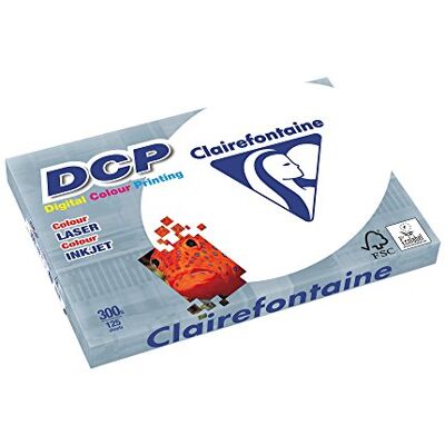 Clairefontaine Digital Color Printing 3802C 125 Fogli di Carta bianca Formato A3, 300 g per m2, Colore Bianco, 170 CIE Clairefontaine Digital Color Printing 3802C 125 Fogli di Carta bianca Formato A3, 300 g per m2, Colore Bianco, 170 CIE
