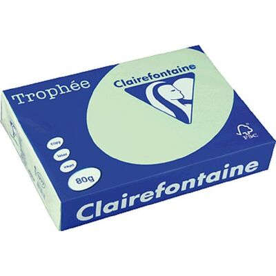 Clairefontaine Trophée 1777C 500 Fogli di Carta Colorata Formato A4, 80 g per m2, Colore Verde Golf Clairefontaine Trophée 1777C 500 Fogli di Carta Colorata Formato A4, 80 g per m2, Colore Verde Golf
