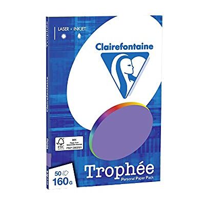 Clairefontaine 4166C Trophée Mini ReSMA de carta, 50 fogli, A4, 160 g, Viola Clairefontaine 4166C Trophée Mini ReSMA de carta, 50 fogli, A4, 160 g, Viola