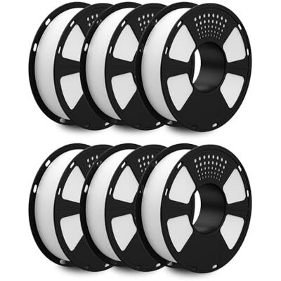 GEEETECH Filamento PLA 1.75 mm 1kg Spool per Stampante 3D 6KG-Bianco GEEETECH Filamento PLA 1.75 mm 1kg Spool per Stampante 3D 6KG-Bianco