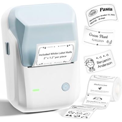 NIIMBOT Stampante per etichette B1 con 1 rotolo di nastro di avviamento, stampante per etichette Bluetooth, dimensioni di stampa 20-50 mm, compatibile con iOS e Android per vendita al dettaglio NIIMBOT Stampante per etichette B1 con 1 rotolo di nastro di avviamento, stampante per etichette Bluetooth, dimensioni di stampa 20-50 mm, compatibile con iOS e Android per vendita al dettaglio