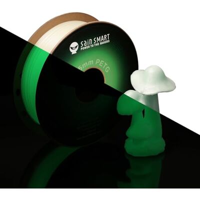 sainsmart Grow in The Dark Filamento PETG, 1,75 mm, filamento per stampante 3D PETG, verde brillante, bobina da 1 kg, precisione +/-0,02 mm sainsmart Grow in The Dark Filamento PETG, 1,75 mm, filamento per stampante 3D PETG, verde brillante, bobina da 1 kg, precisione +/-0,02 mm