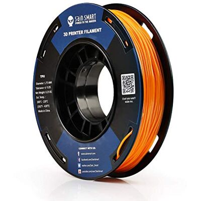sainsmart Piccola bobina 1,75 mm TPU flessibile filamento 3D 250 g, precisione dimensionale +/- 0,05 mm, Shore 95A, Mango sainsmart Piccola bobina 1,75 mm TPU flessibile filamento 3D 250 g, precisione dimensionale +/- 0,05 mm, Shore 95A, Mango