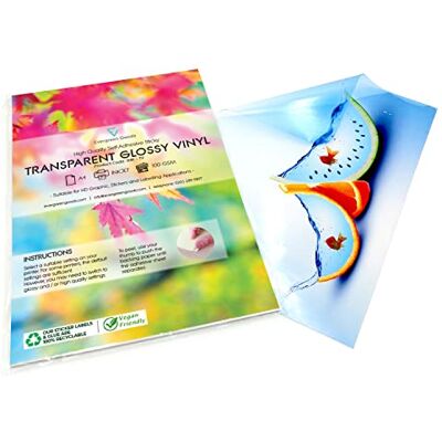 EVG A4 20 Fogli 90 Gsm Carta Adesiva in Vinile Lucido Trasparente Stampabile a Getto D'inchiostro Carta Adesiva Autoadesiva Stampa Non Impermeabile Adesivi Per Bambini Ufficio EVG A4 20 Fogli 90 Gsm Carta Adesiva in Vinile Lucido Trasparente Stampabile a Getto D'inchiostro Carta Adesiva Autoadesiva Stampa Non Impermeabile Adesivi Per Bambini Ufficio