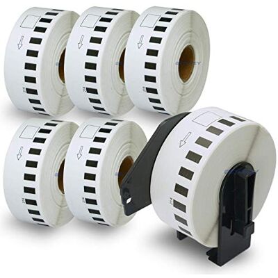 BETCKEY 6 Rotoli DK-22214 Etichette a Lunghezza Continua Compatibile con Brother, 12mm x 30.48m, 6 Etichette per Stampanti di Etichette Brother QL (1 Portaetichette Riutilizzabili) BETCKEY 6 Rotoli DK-22214 Etichette a Lunghezza Continua Compatibile con Brother, 12mm x 30.48m, 6 Etichette per Stampanti di Etichette Brother QL (1 Portaetichette Riutilizzabili)