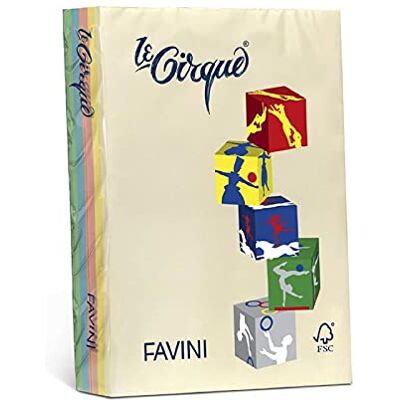 Favini carta lecirque a4 160gr 100 fg assortito in 4 colori tenui Favini carta lecirque a4 160gr 100 fg assortito in 4 colori tenui