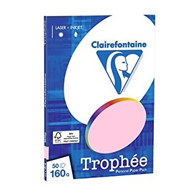 Clairefontaine 4153C Risma di carta per stampante/carta per fotocopie Clairalfa PPP, DIN A4, 160 g, 50 fogli, rosa, 1 risma Clairefontaine 4153C Risma di carta per stampante/carta per fotocopie Clairalfa PPP, DIN A4, 160 g, 50 fogli, rosa, 1 risma