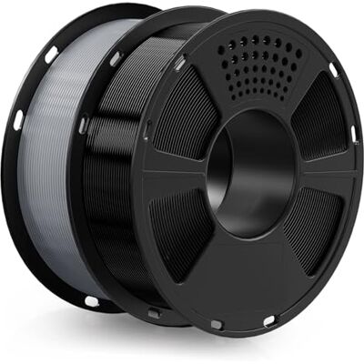 GEEETECH PETG Filamento 1,75 mm, 1 kg per bobina stampante 3D, 2 bobine, nero/grigio GEEETECH PETG Filamento 1,75 mm, 1 kg per bobina stampante 3D, 2 bobine, nero/grigio