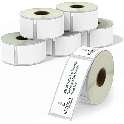 BETCKEY 6 Rotoli 99012 Etichette Compatibile con DYMO S0722400, 36mm x 89mm, 1560 Etichette per Indirizzi Grandi Utilizzo per LabelWriter 450 4XL NON per 550 o 5XL BETCKEY 6 Rotoli 99012 Etichette Compatibile con DYMO S0722400, 36mm x 89mm, 1560 Etichette per Indirizzi Grandi Utilizzo per LabelWriter 450 4XL NON per 550 o 5XL