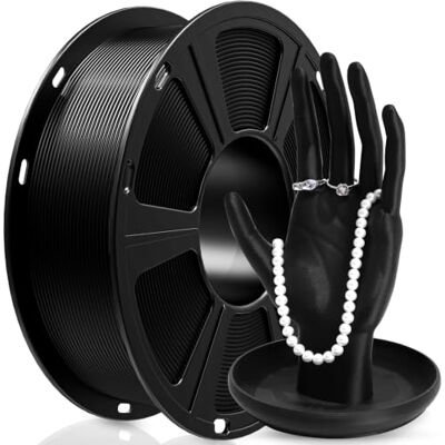 GEEETECH Filamento PLA 1,75 mm, filamento per stampante 3D PLA 1 kg, bobina, colore nero GEEETECH Filamento PLA 1,75 mm, filamento per stampante 3D PLA 1 kg, bobina, colore nero