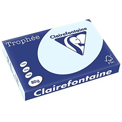 Clairefontaine Trophée 1881C Fogli A3, Confezione da 500 Pezzi, Blu Risma da 500 fogli Clairefontaine Trophée 1881C Fogli A3, Confezione da 500 Pezzi, Blu Risma da 500 fogli