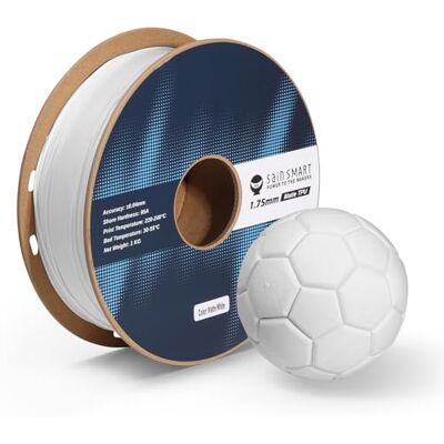 sainsmart Filamento TPU opaco, filamento di stampa 3D bianco flessibile, 1,75 mm, 1 kg, precisione dimensionale +/- 0,05 mm, 95A morbido TPU sainsmart Filamento TPU opaco, filamento di stampa 3D bianco flessibile, 1,75 mm, 1 kg, precisione dimensionale +/- 0,05 mm, 95A morbido TPU