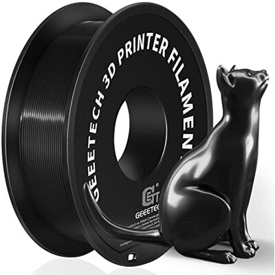 GEEETECH Filamento PLA 1.75 mm Silk Nero, 3D Filament PLA Nero for Stampante 3D 1kg spool, PLA Silk Nero GEEETECH Filamento PLA 1.75 mm Silk Nero, 3D Filament PLA Nero for Stampante 3D 1kg spool, PLA Silk Nero