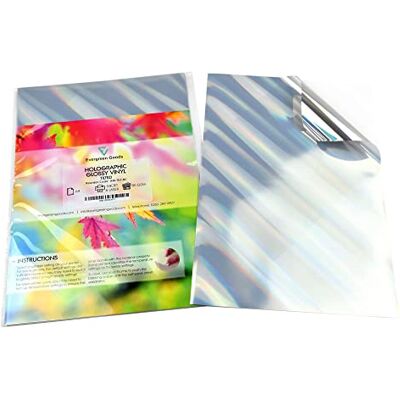 EVG Evergreen Goods Vinile autoadesivo olografico, formato A4, 50 fogli Stampabile a getto d'inchiostro e laser, retro adesivo, motivo inclinato EVG Evergreen Goods Vinile autoadesivo olografico, formato A4, 50 fogli Stampabile a getto d'inchiostro e laser, retro adesivo, motivo inclinato
