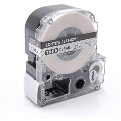 vhbw Cassetta nastro compatibile con Epson LabelWorks LW-1000P, LW-600P etichettatrice 8m x 24 mm nero su trasparente vhbw Cassetta nastro compatibile con Epson LabelWorks LW-1000P, LW-600P etichettatrice 8m x 24 mm nero su trasparente