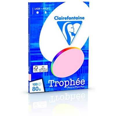 Clairefontaine Trophee 4100C Carta per stampante, grammatura 80 g/m², 5 x 20 fogli, colori pastello assortiti Clairefontaine Trophee 4100C Carta per stampante, grammatura 80 g/m², 5 x 20 fogli, colori pastello assortiti
