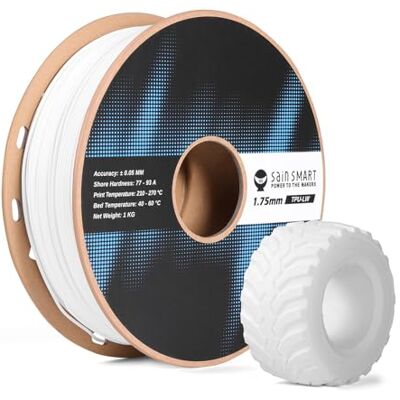 sainsmart Flex TPU Air, filamento in TPU espanso leggero da 1,75 mm, durezza regolabile 77A–93A, elevata resilienza e finitura opaca, per dispositivi indossabili, attrezzatura sportiva (bianco, 1 kg) sainsmart Flex TPU Air, filamento in TPU espanso leggero da 1,75 mm, durezza regolabile 77A–93A, elevata resilienza e finitura opaca, per dispositivi indossabili, attrezzatura sportiva (bianco, 1 kg)