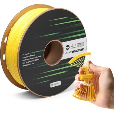 sainsmart Filamento TPU 1,75 mm, filamento flessibile per stampante 3D GT-3 per stampa ad alta velocità 500 mm/s, resistente ai raggi UV, giallo, bobina da 1 kg, precisione dimensionale +/- 0,04 mm sainsmart Filamento TPU 1,75 mm, filamento flessibile per stampante 3D GT-3 per stampa ad alta velocità 500 mm/s, resistente ai raggi UV, giallo, bobina da 1 kg, precisione dimensionale +/- 0,04 mm