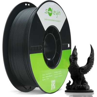 Creality Soleyin Ultra Filamento PLA 1.75mm Nero Opaco per Stampante 3D, Velocità 300mm/s, Precisione +/-0.02mm, Raffreddamento Rapido, Bobina 1kg, per Serie Ender K1, K1C, K2 Pro/Plus Creality Soleyin Ultra Filamento PLA 1.75mm Nero Opaco per Stampante 3D, Velocità 300mm/s, Precisione +/-0.02mm, Raffreddamento Rapido, Bobina 1kg, per Serie Ender K1, K1C, K2 Pro/Plus