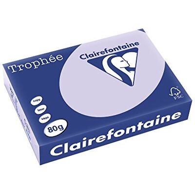 Clairefontaine Trophée 1872C, 2500 Fogli di Carta Colorata, Lilla Clairefontaine Trophée 1872C, 2500 Fogli di Carta Colorata, Lilla