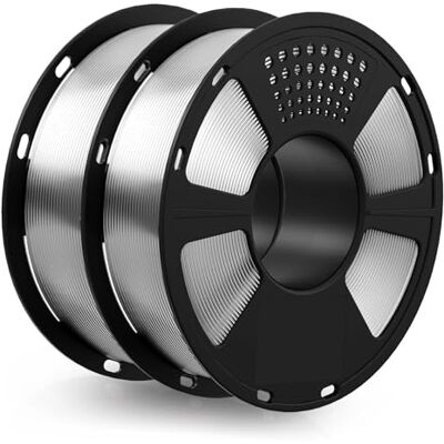 GEEETECH PETG Filamento 1,75 mm, 1 kg per bobina stampante 3D, 2 bobine, Trasparente GEEETECH PETG Filamento 1,75 mm, 1 kg per bobina stampante 3D, 2 bobine, Trasparente