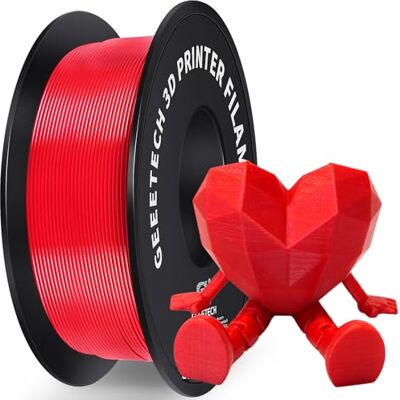 GEEETECH Filamento PLA 1,75 mm, filamento per stampante 3D PLA da 1 kg, bobina, colore Rosso GEEETECH Filamento PLA 1,75 mm, filamento per stampante 3D PLA da 1 kg, bobina, colore Rosso