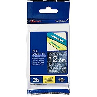 Brother TZEPR935 adatto per P-Touch 12mm bianco-argento Nastro 8m laminiert Brother TZEPR935 adatto per P-Touch 12mm bianco-argento Nastro 8m laminiert