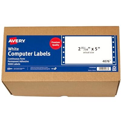Avery Rettangolo con angoli arrotondati Permanente Bianco 3000pezzo(i) etichetta autoadesiva Avery Rettangolo con angoli arrotondati Permanente Bianco 3000pezzo(i) etichetta autoadesiva