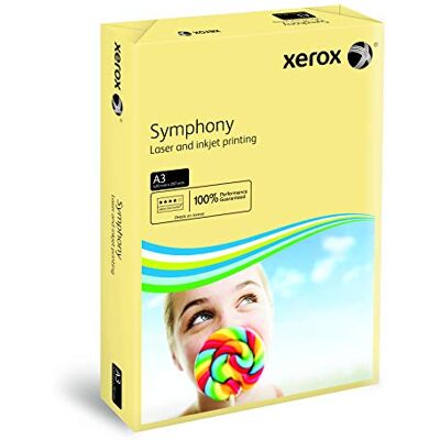 Xerox Carta colorata per stampante e fotocopiatrice Symphony pastello, adatta particolarmente per stampante laser e a getto d'inchiostro, formato DIN A3, 80 gr/m², 500 fogli, colore: Avorio Xerox Carta colorata per stampante e fotocopiatrice Symphony pastello, adatta particolarmente per stampante laser e a getto d'inchiostro, formato DIN A3, 80 gr/m², 500 fogli, colore: Avorio