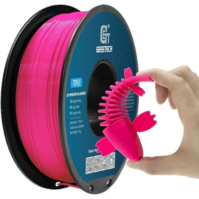 GEEETECH Filamento TPU 95A 1,75mm flessibile per stampante 3D, 1 kg bobina, rosa GEEETECH Filamento TPU 95A 1,75mm flessibile per stampante 3D, 1 kg bobina, rosa