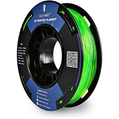 sainsmart bobina piccola da 1.75 mm in TPU, filo flessibile 3D 250 g, precisione delle dimensioni +/-0,05 mm, Shore 95A, verde sainsmart bobina piccola da 1.75 mm in TPU, filo flessibile 3D 250 g, precisione delle dimensioni +/-0,05 mm, Shore 95A, verde