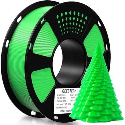 GEEETECH Filamento PLA 1.75 mm 1kg Spool per Stampante 3D Verde GEEETECH Filamento PLA 1.75 mm 1kg Spool per Stampante 3D Verde