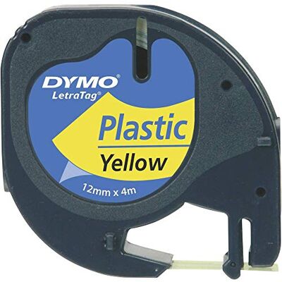 Dymo S0721670 Cinta de plástico adecuado para 91222, 12 mm x 4 m, color negro y amarillo Dymo S0721670 Cinta de plástico adecuado para 91222, 12 mm x 4 m, color negro y amarillo