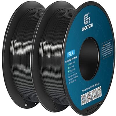 GEEETECH Filamento PLA 1.75 mm 1kg Spool per Stampante 3D 2KG-Nero GEEETECH Filamento PLA 1.75 mm 1kg Spool per Stampante 3D 2KG-Nero