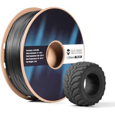 sainsmart Flex TPU Air, filamento in TPU espanso leggero da 1,75 mm, durezza regolabile 77A–93A, elevata resilienza e finitura opaca, per dispositivi indossabili, attrezzatura sportiva (nero, 1 kg) sainsmart Flex TPU Air, filamento in TPU espanso leggero da 1,75 mm, durezza regolabile 77A–93A, elevata resilienza e finitura opaca, per dispositivi indossabili, attrezzatura sportiva (nero, 1 kg)