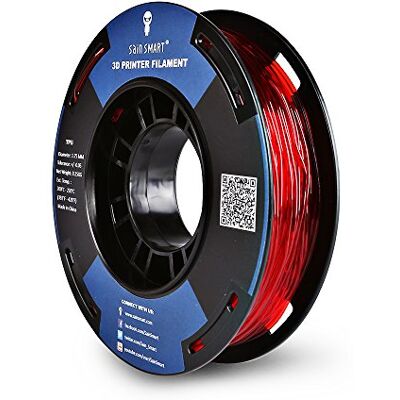 sainsmart bobina piccola da 1.75 mm in TPU, filo flessibile 3D 250 g, precisione delle dimensioni +/-0,05 mm, Shore 95A, rosso sainsmart bobina piccola da 1.75 mm in TPU, filo flessibile 3D 250 g, precisione delle dimensioni +/-0,05 mm, Shore 95A, rosso