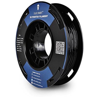 sainsmart bobina piccola da 1.75 mm in TPU, filo flessibile 3D 250 g, precisione delle dimensioni +/-0,05 mm, Shore 95A, nera sainsmart bobina piccola da 1.75 mm in TPU, filo flessibile 3D 250 g, precisione delle dimensioni +/-0,05 mm, Shore 95A, nera